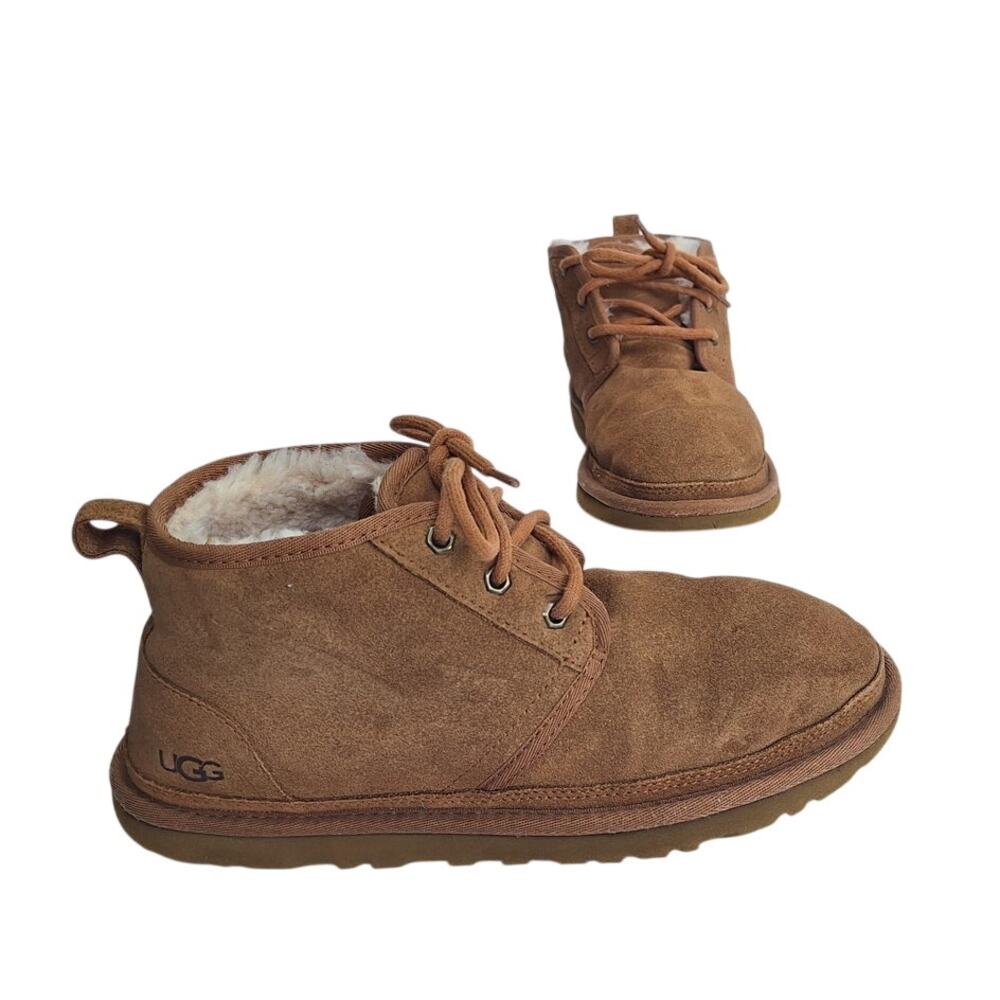 UGG Women's Neumel Chukka Bootie Lace up Ankle Boot Chestnut Brown Sherpa Size 8